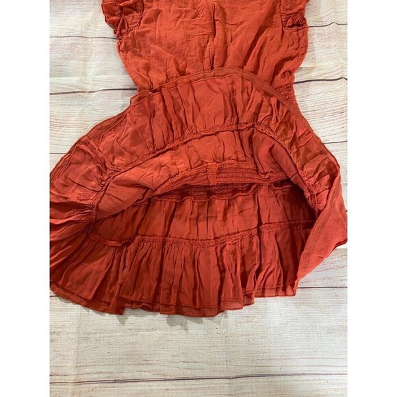 Sage the Label Women's Orange V Neck Mini Dress - Large - Picture 11 of 12